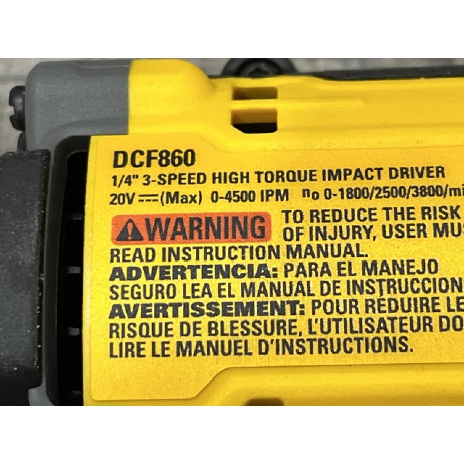 AS-IS DEWALT 20V MAX XR Lithium-Ion Brushless Cordless 3-Speed High Torque 1/4 in. Impact Driver Kit