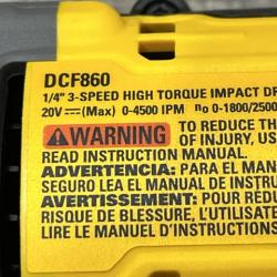 AS-IS DEWALT 20V MAX XR Lithium-Ion Brushless Cordless 3-Speed High Torque 1/4 in. Impact Driver Kit