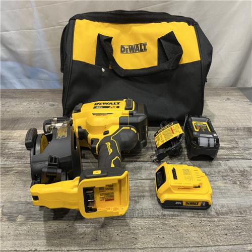 AS-IS DEWALT 20V MAX Lithium-Ion 15-Degree Electric Cordless Roofing Nailer Kit