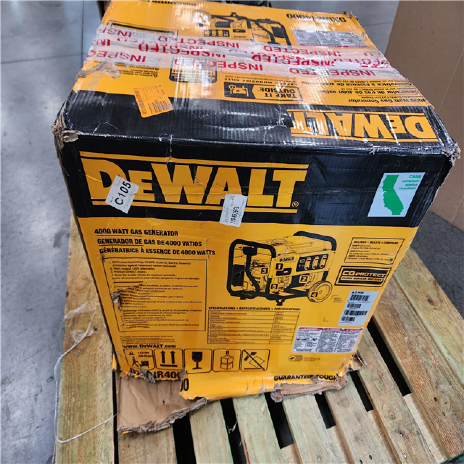 CALIFORNIA AS-IS DEWALT GENERATOR