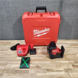 HOUSTON LOCATION - AS-IS (APPEARS LIKE NEW) Milwaukee 12-Volt Lithium-Ion Cordless Green 250 ft. 3-Plane Laser Level Kit