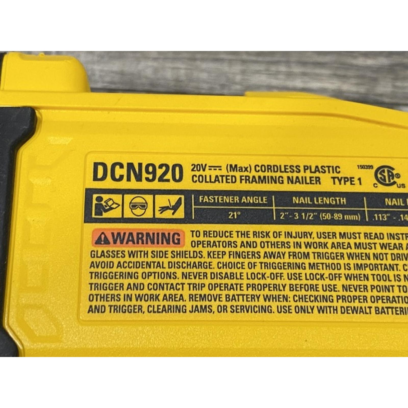AS-IS DEWALT 20-Volt 21° Cordless Framing Nailer (Tool-Only)