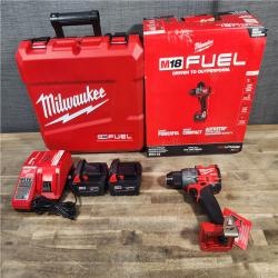 HOUSTON LOCATION - AS-IS (APPEARS LIKE NEW) Milwaukee 2904-22 Hammer Drill Driver Kit with Batteries  Charger & Tool Case  Red