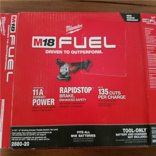 California NEW Milwaukee 4-1/2/5 Braking Grinder Paddle Switch  No-Lock (Tool Only)