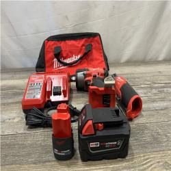AS-IS Milwaukee FUEL 18V Cordless Mid Torque 1/2 in. Impact Wrench w/ 12 FUEL 3/8 in. Ratchet Combo Kit