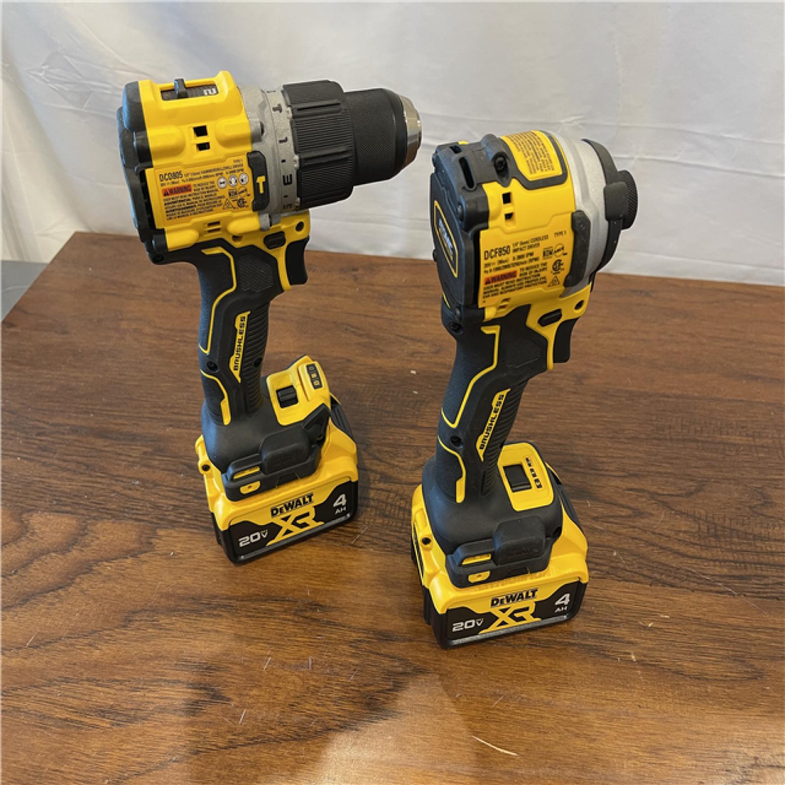 AS-IS - DEWALT 20V MAX XR Hammer Drill and ATOMIC Impact Driver 2 Tool Cordless Combo Kit with (2) 4.0Ah Batteries, Charger, and Bag
