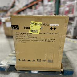 DALLAS LOCATION - AS-IS Husky 46 in. W x 18 in. D 9-Drawer Gloss Green Mobile Workbench Cabinet with Solid Wood Top