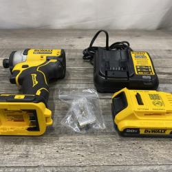 AS-IS DEWALT Atomic 20V Max Lithium-Ion Brushless Cordless Compact 1/4 in. Impact Driver Kit