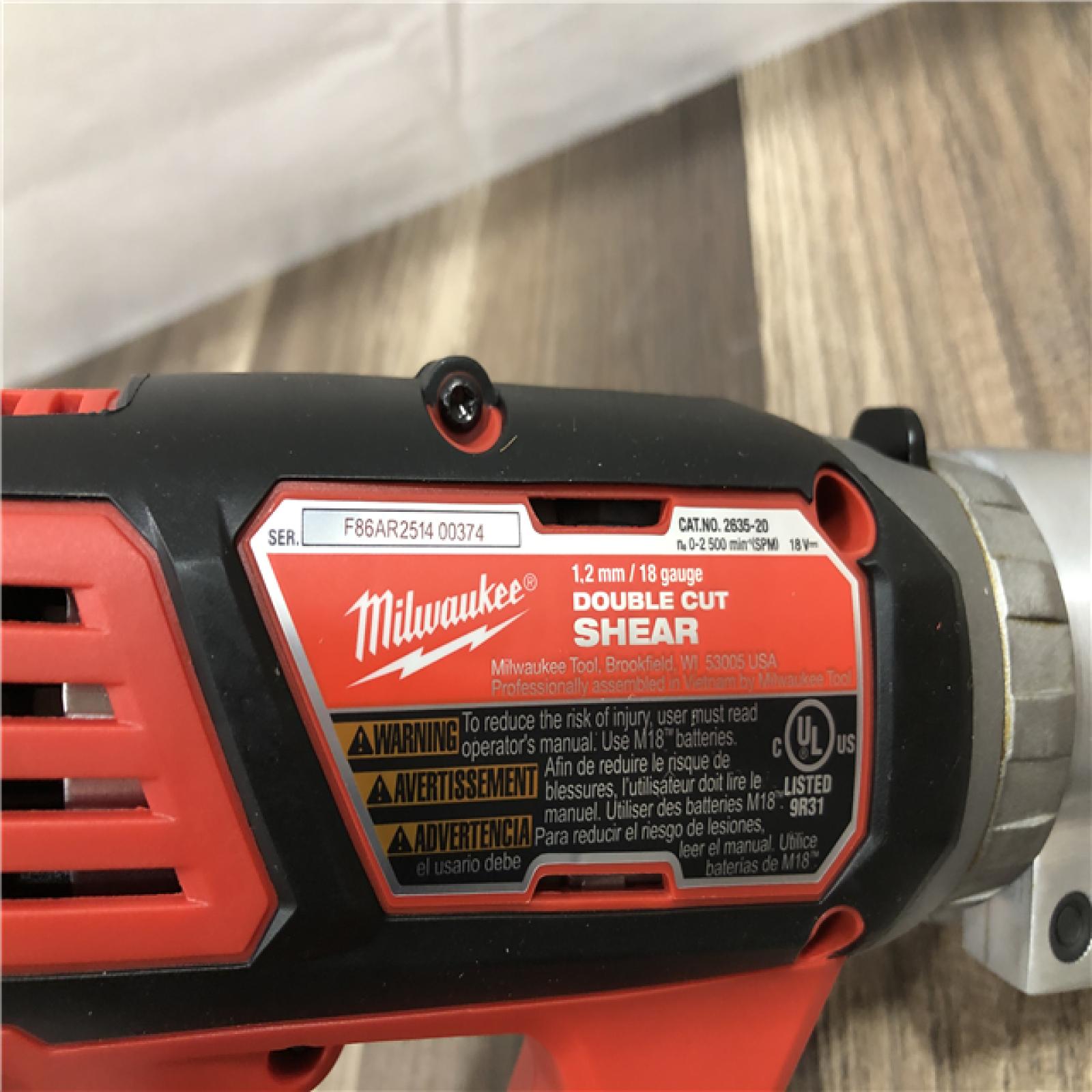 AS-IS Milwaukee 18-Volt Lithium-Ion Cordless 18-Gauge Double Cut Metal Shear (Tool-Only)