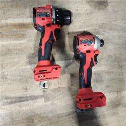 HOUSTON LOCATION - AS-IS Milwaukee M18 18V Lithium-Ion Brushless Cordless Compact Drill/Impact Combo Kit (2-Tool) W/(2) 2.0 Ah Batteries  Charger & Bag