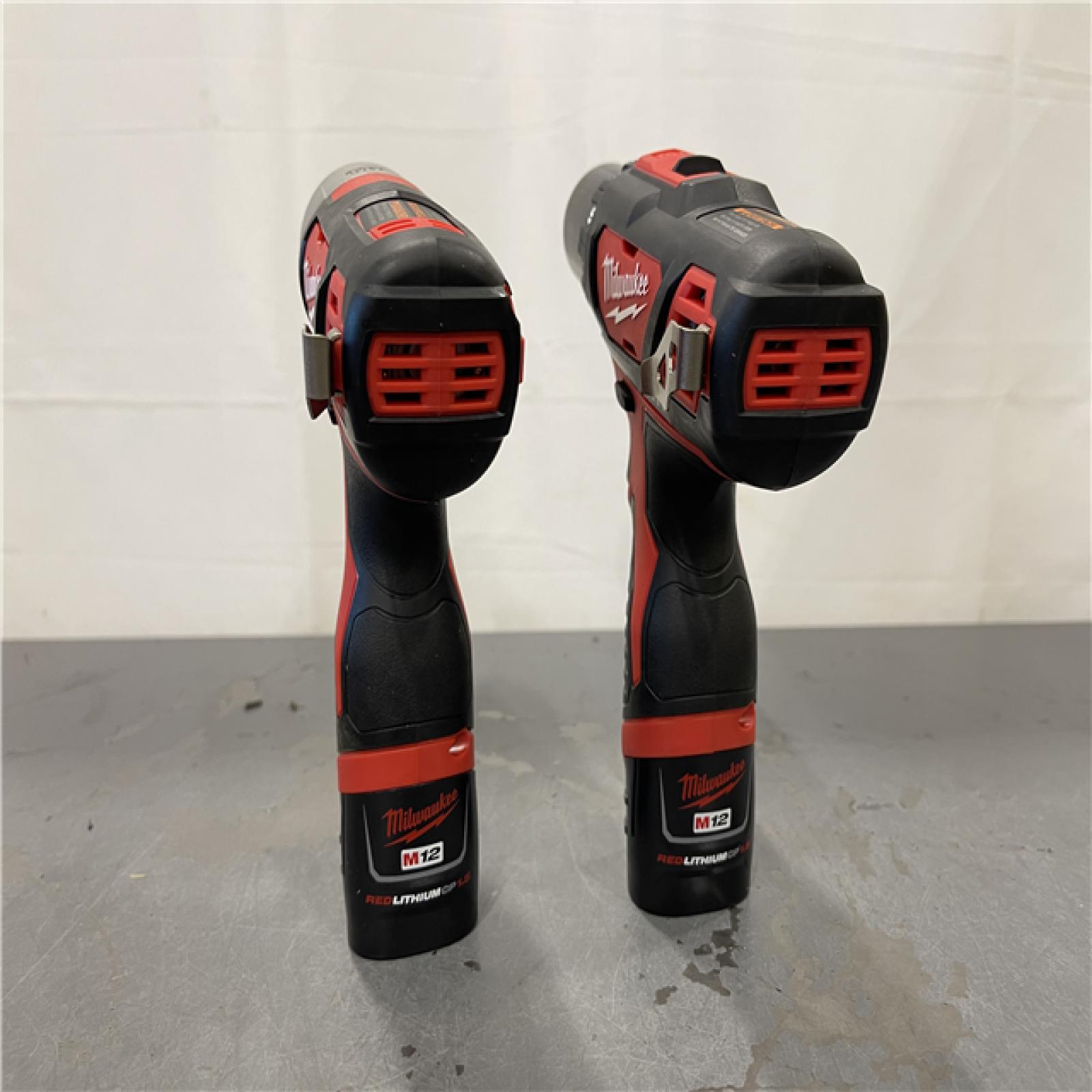 AS-IS - Milwaukee M12 12V Lithium-Ion Cordless Drill Driver/Impact Driver Combo Kit