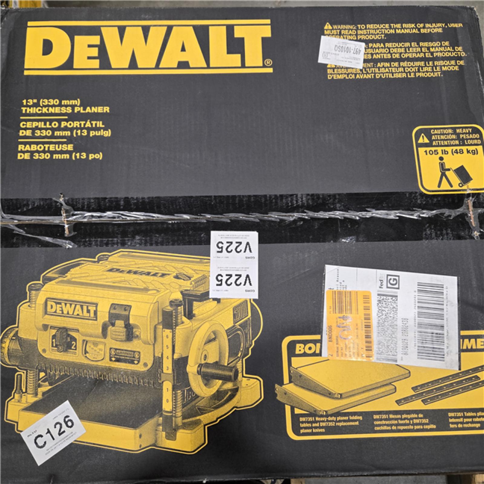 NEW- DEWALT 13 2 Speed 3-Knife Thickness Planer