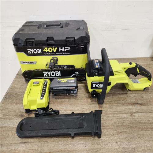 Phoenix Location NEW RYOBI 40V HP Brushless 18 in. Battery Chainsaw with 5.0 Ah Battery and Charger