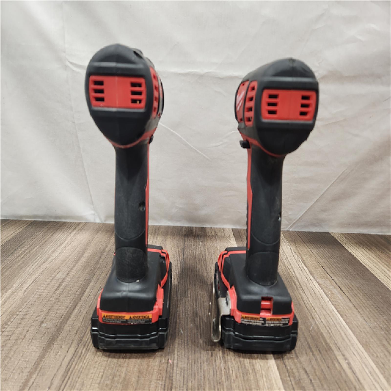 AS-IS- Milwaukee 18V Cordless Brushed 2-Tool Drill/Driver and Impact Driver Kit