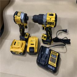 AS-IS DEWALT 20V MAX XR Hammer Drill and ATOMIC Impact Driver 2 Tool Cordless Combo Kit with (2) 4.0Ah Batteries, Charger, and Bag