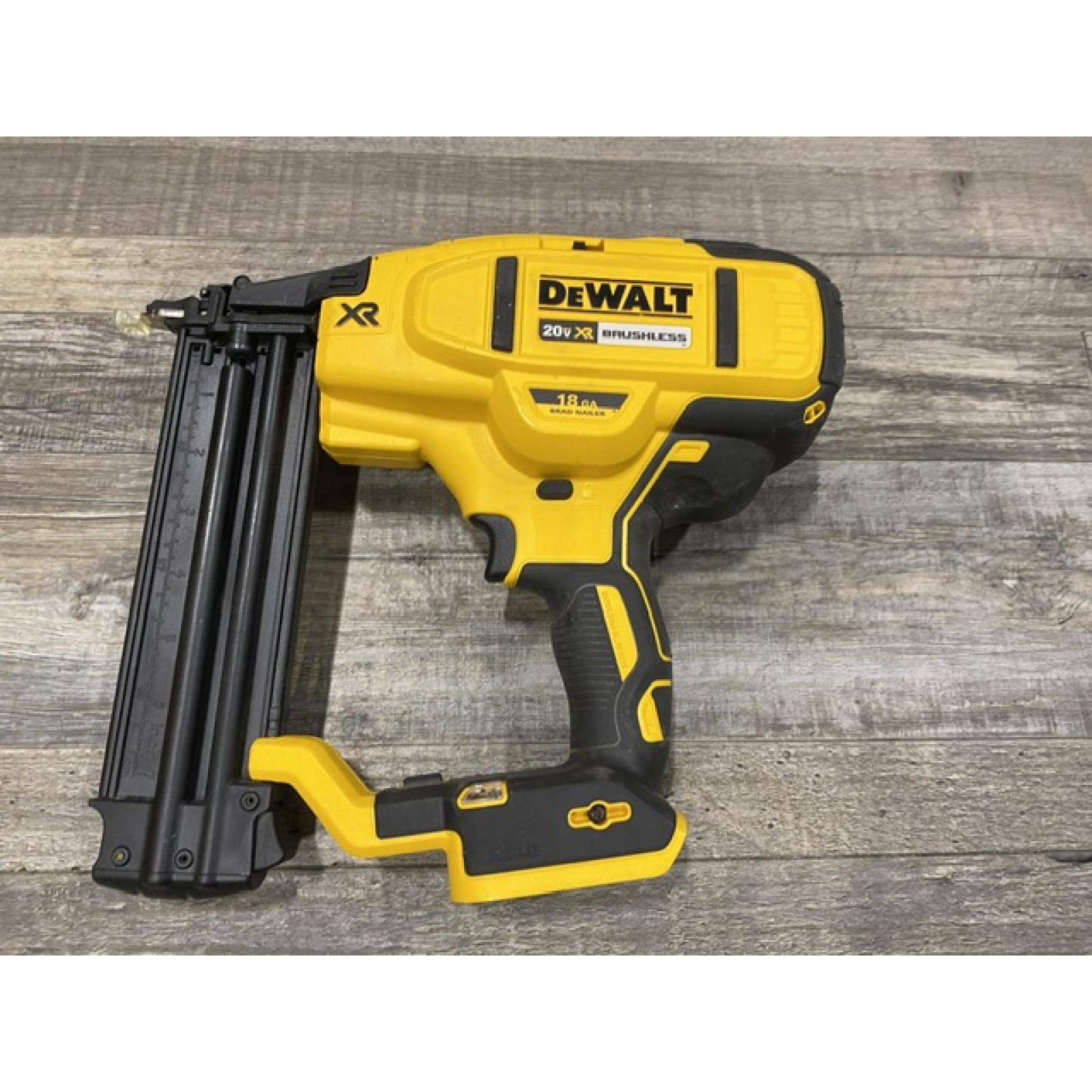AS-IS DEWALT 20V MAX XR Lithium-Ion Electric Cordless 18-Gauge Brad Nailer (Tool Only)