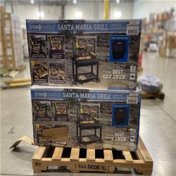 DALLAS LOCATION - Even Embers Santa Maria Charcoal and Wood Grill in Black with Cover Included PALLET-(2 UNITS)