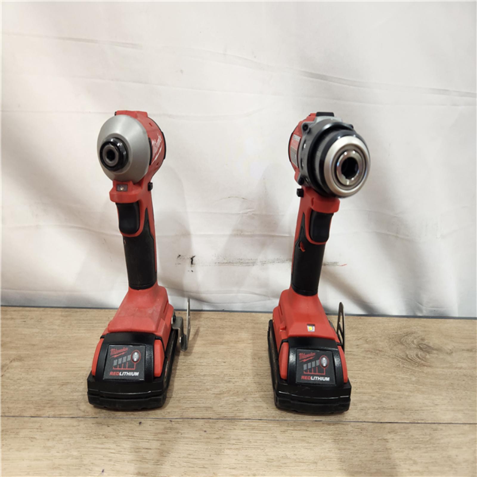 AS-IS- Milwaukee 18V Lithium-Ion Brushless Cordless Compact Drill/Impact Combo Kit