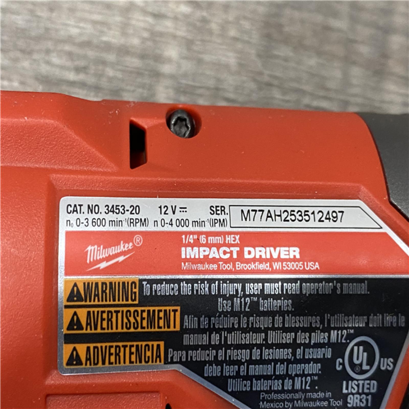 AS-IS Milwaukee  FUEL 12V Lithium-Ion Brushless Cordless 1/4 in. Hex Impact Driver Kit
