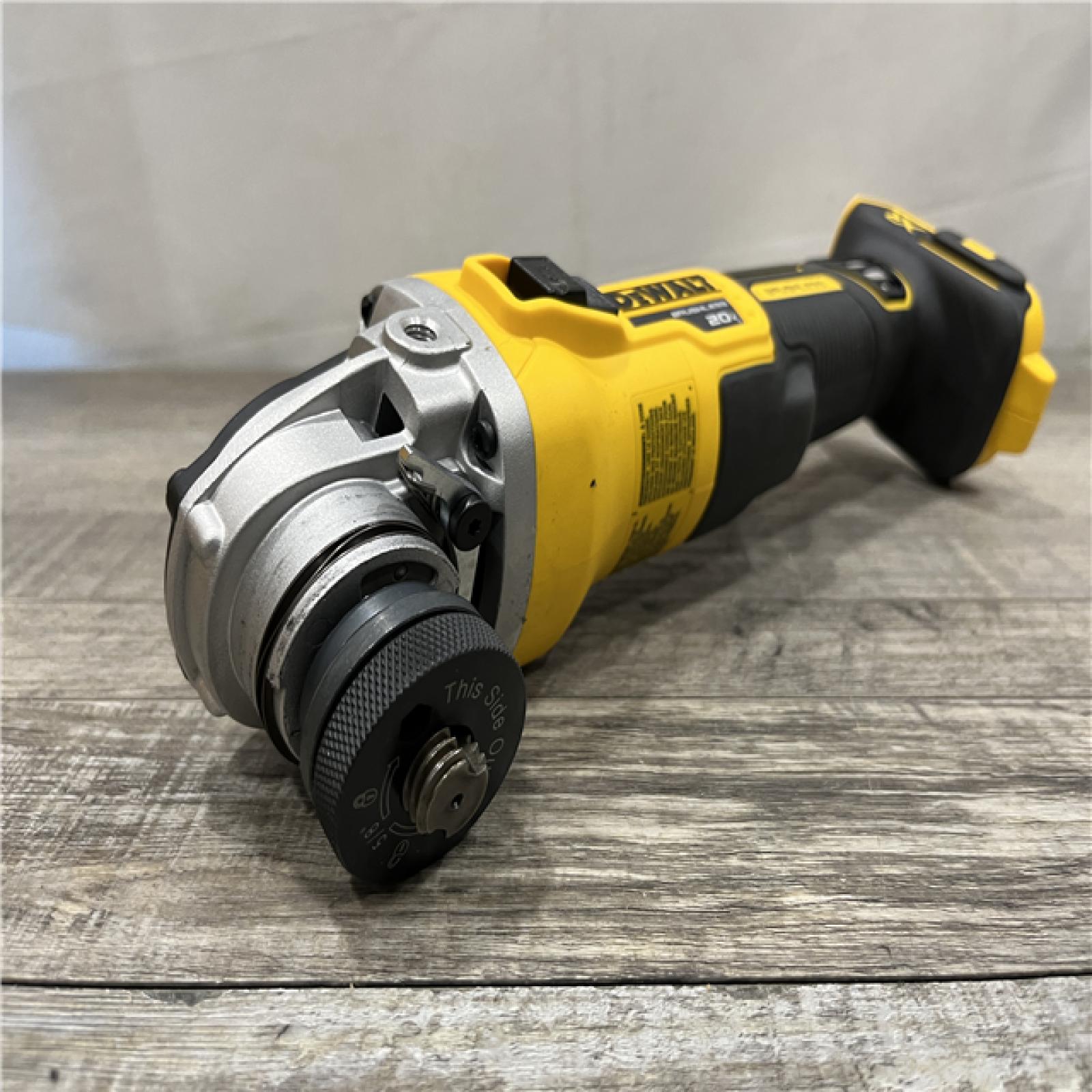 AS-IS DEWALT 20V MAX XR Cordless Brushless 4.5 in. Slide Switch Small Angle Grinder with Kickback Brake (Tool Only)