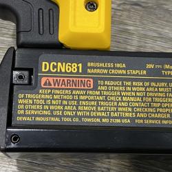 AS-IS DEWALT 20V MAX XR Lithium-Ion Cordless 18-Gauge Narrow Crown Stapler Kit