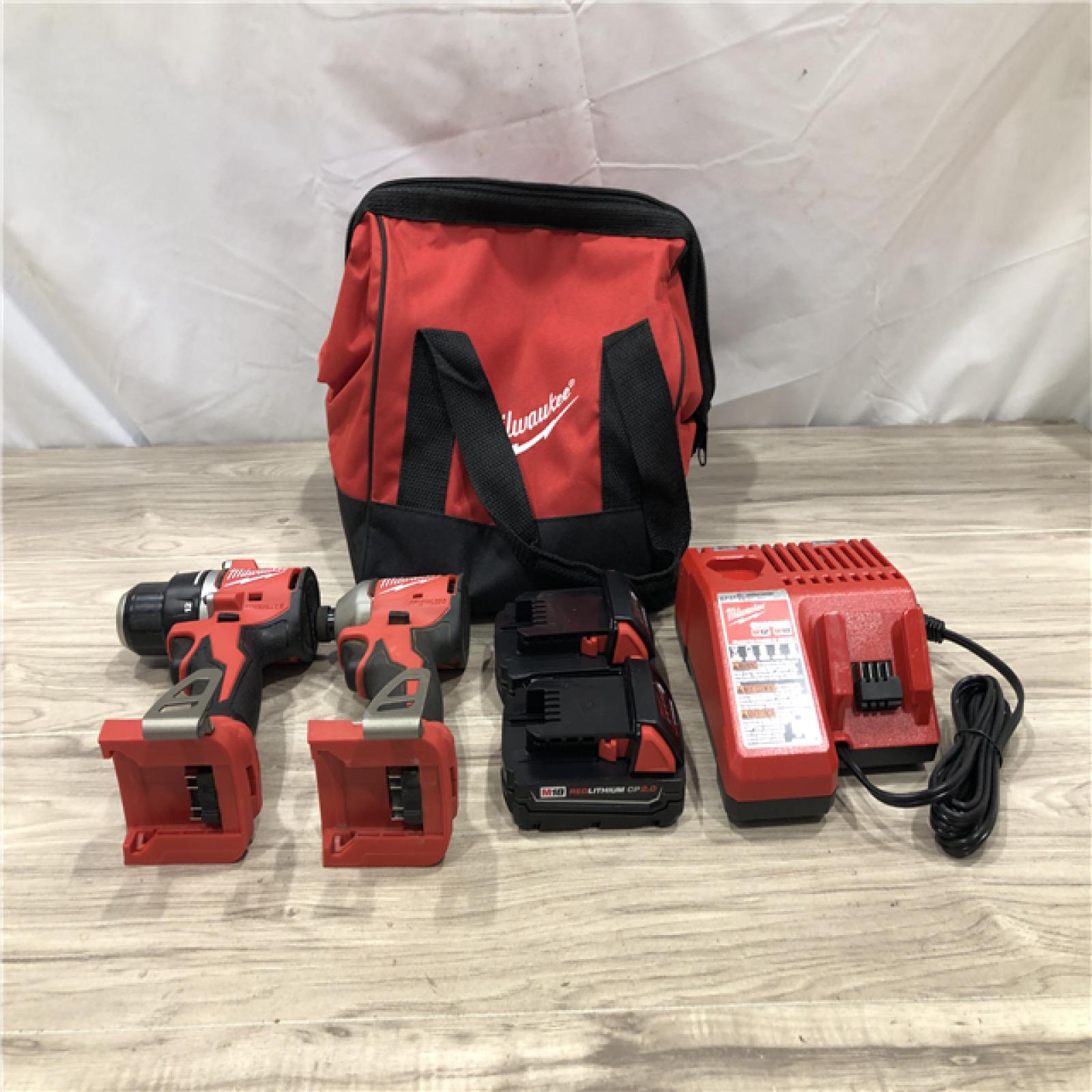 AS-IS Milwaukee M18 18V Lithium-Ion Cordless Compact Drill/Impact Combo Kit
