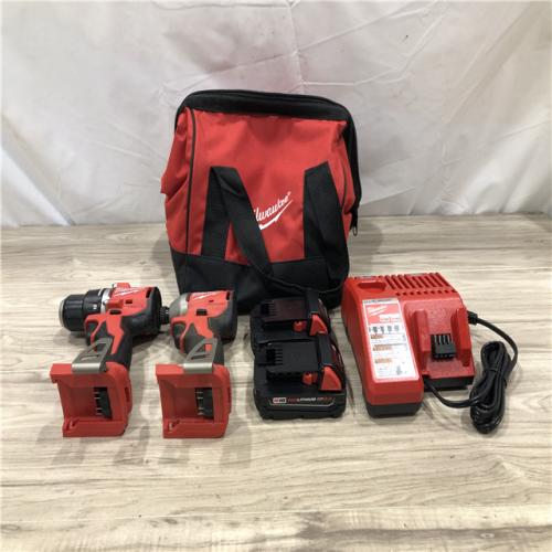 AS-IS Milwaukee M18 18V Lithium-Ion Cordless Compact Drill/Impact Combo Kit