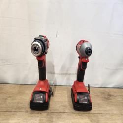 AS-IS- Milwaukee M18 18V Lithium-Ion Brushless Cordless Compact Drill/Impact Combo Kit (2-Tool) W/(2) 2.0 Ah Batteries  Charger & Bag