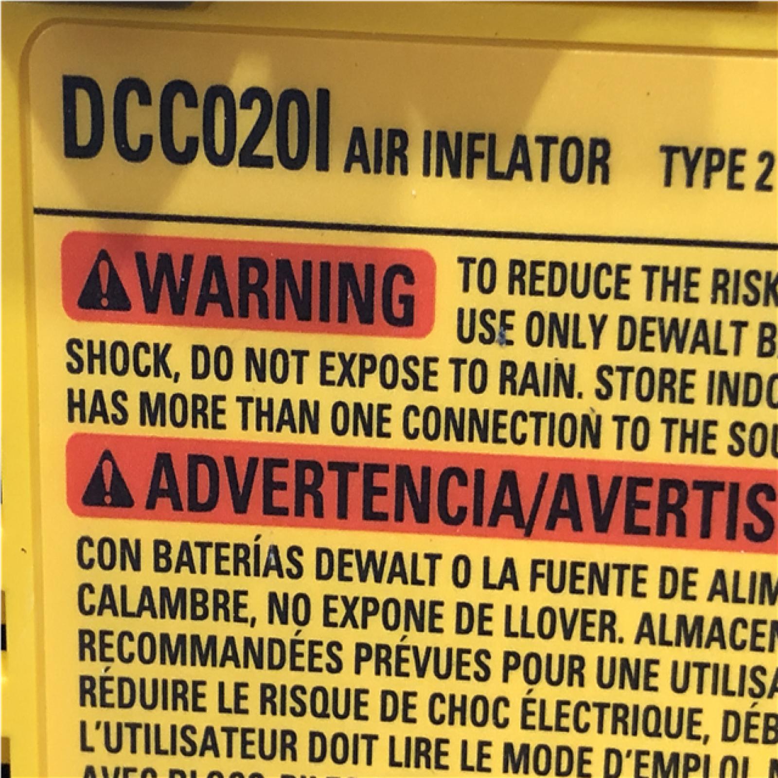 AS-IS DEWALT 20V MAX Cordless Electric Portable Inflator (Tool Only)