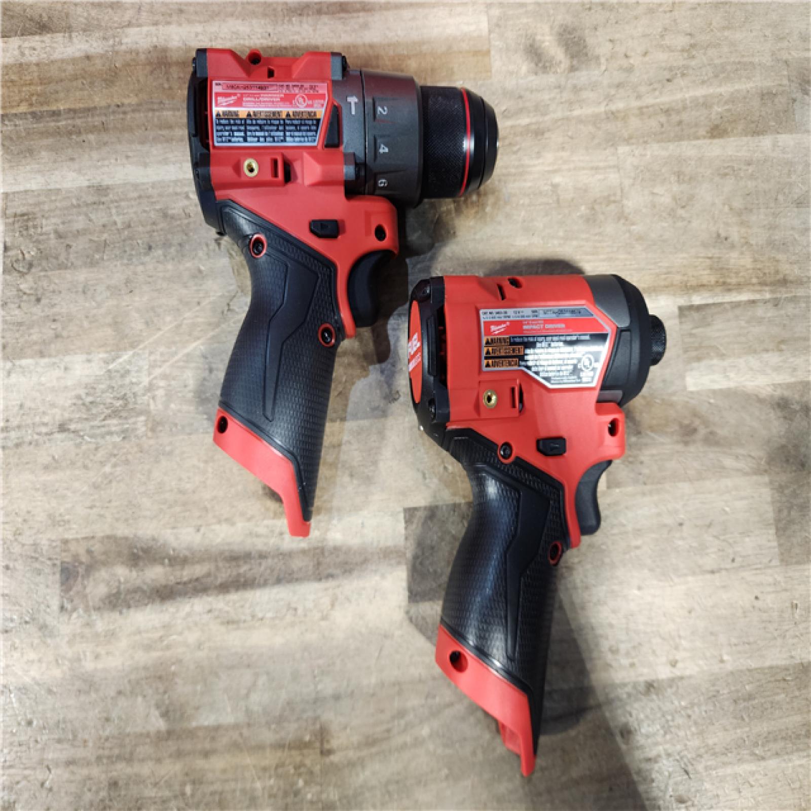 HOUSTON LOCATION - AS-IS Milwaukee FUEL 12-Volt Lithium-Ion Brushless Cordless Hammer Drill and Impact Driver Combo Kit