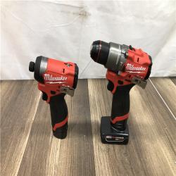 AS-IS Milwaukee FUEL 12-Volt Lithium-Ion Brushless Cordless Hammer Drill and Impact Driver Combo Kit