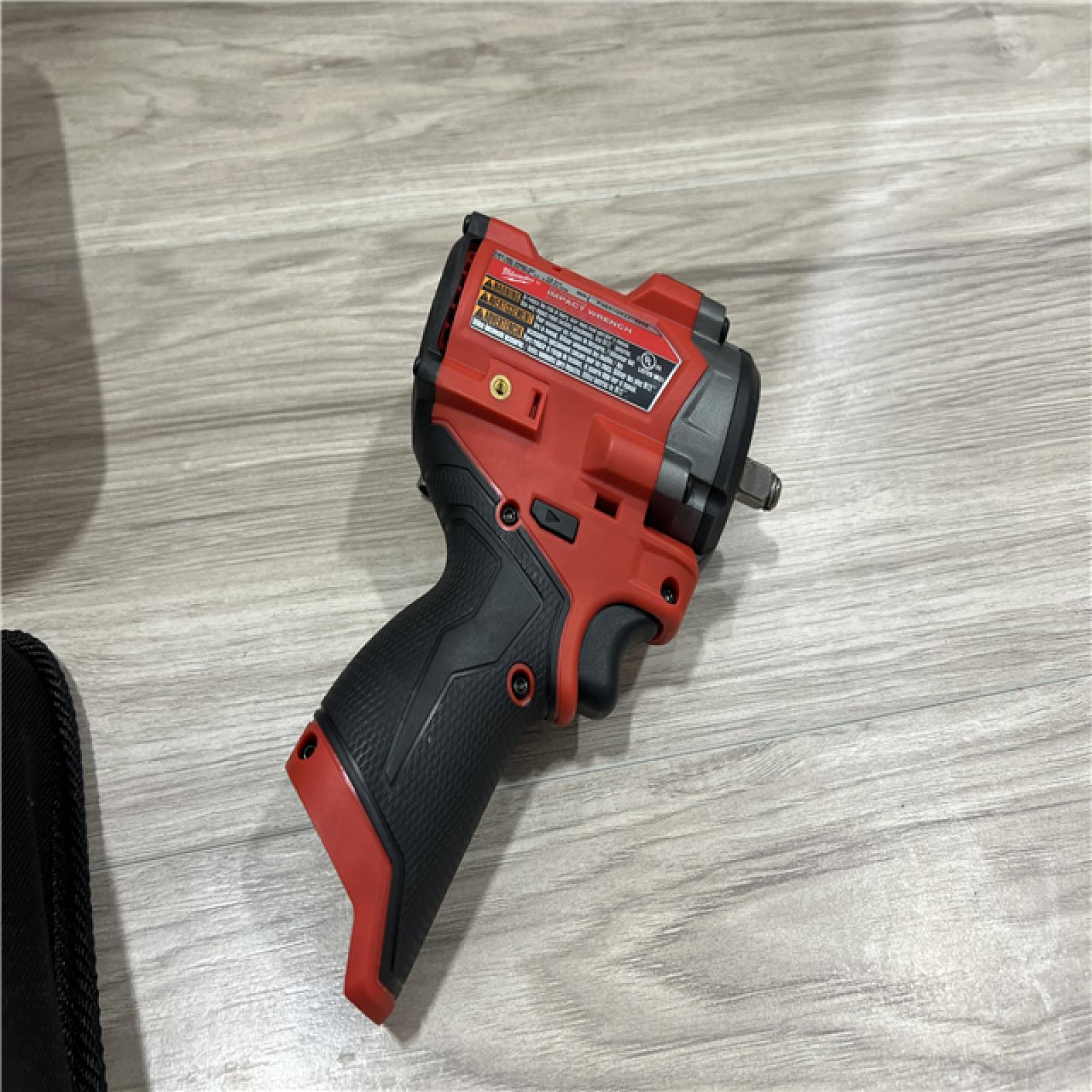 AS-IS Milwaukee FUEL 12V Li-Ion Brushless Cordless Stubby 3/8 in. Impact Wrench Kit