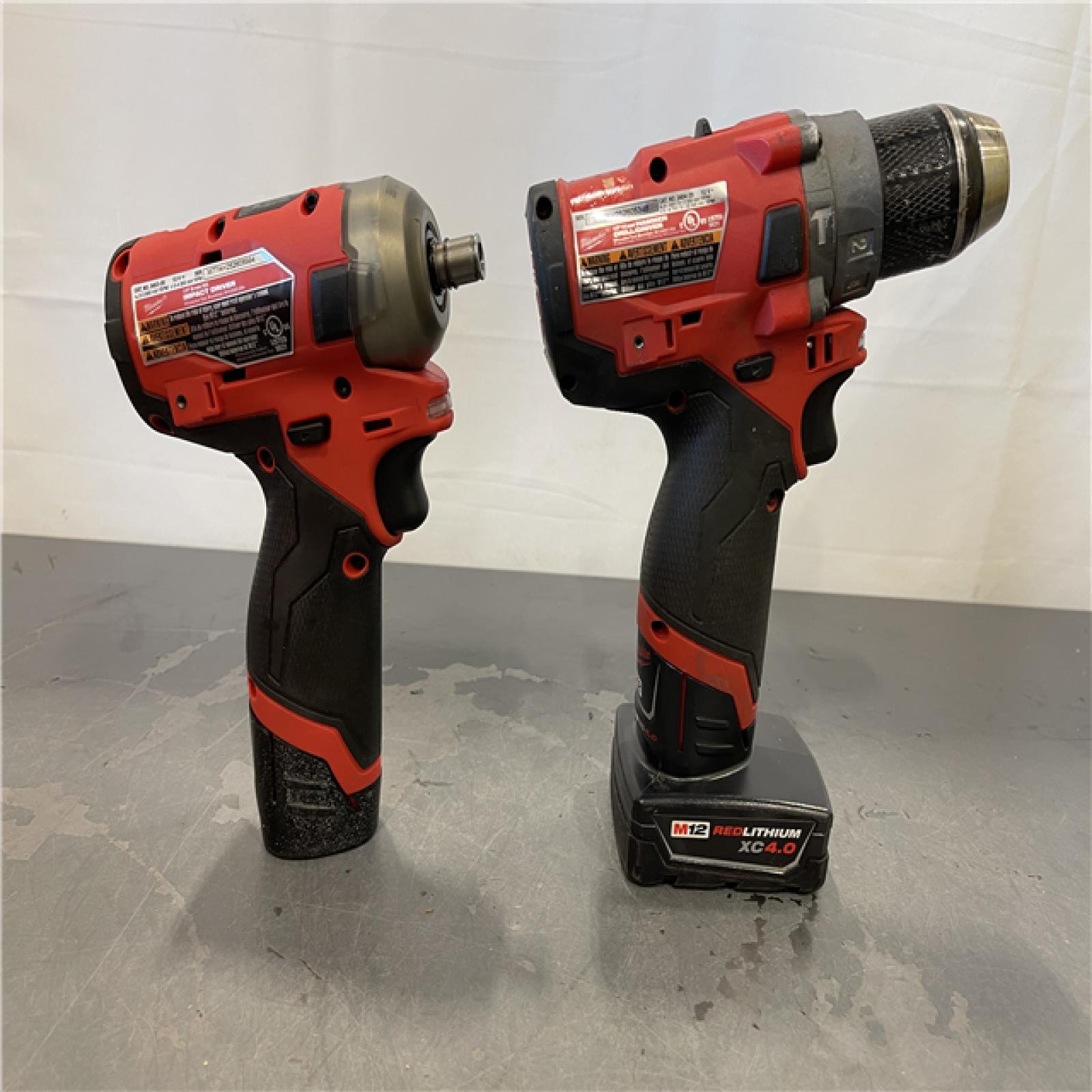 AS-IS - Milwaukee M12 FUEL 12-Volt Lithium-Ion Brushless Cordless Hammer Drill and Impact Driver Combo Kit
