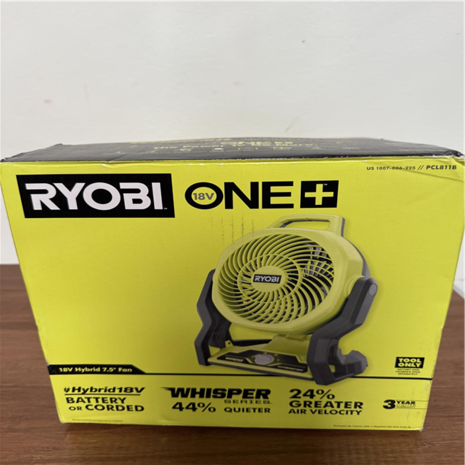 California NEW/Sealed Box Ryobi One+ 18v Hybrid 7.5 Fan (Tool Only)