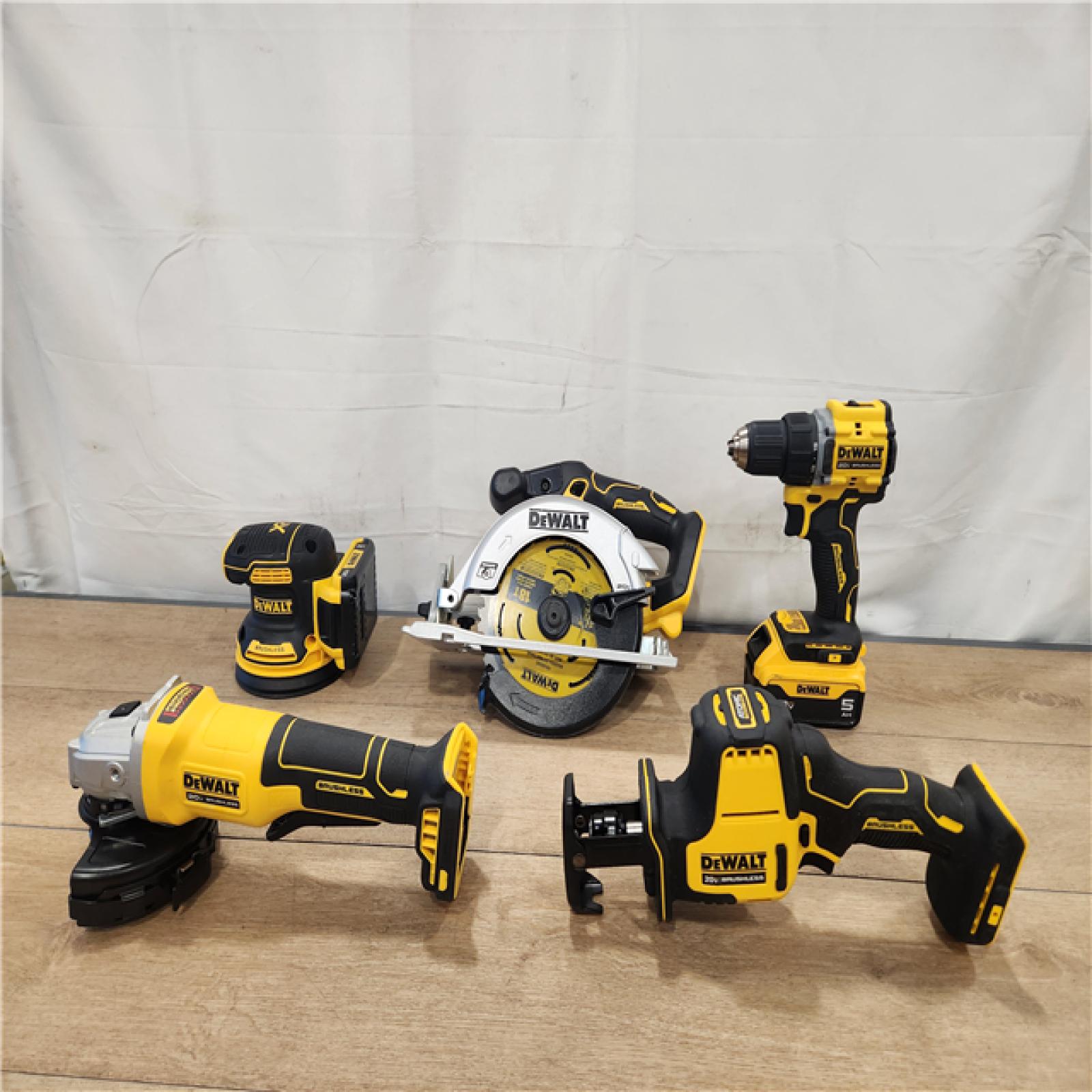 AS-IS- DEWALT 20V Lithium-Ion Cordless 5-Tool Combo Kit with 5.0 Ah and 2.0 Ah Batteries  Charger and Tough System 2.0 Rolling Toolbox