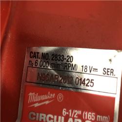 AS-IS Milwaukee FUEL 18V Lithium-Ion Brushless Cordless 6-1/2 in. Circular Saw (Tool-Only)