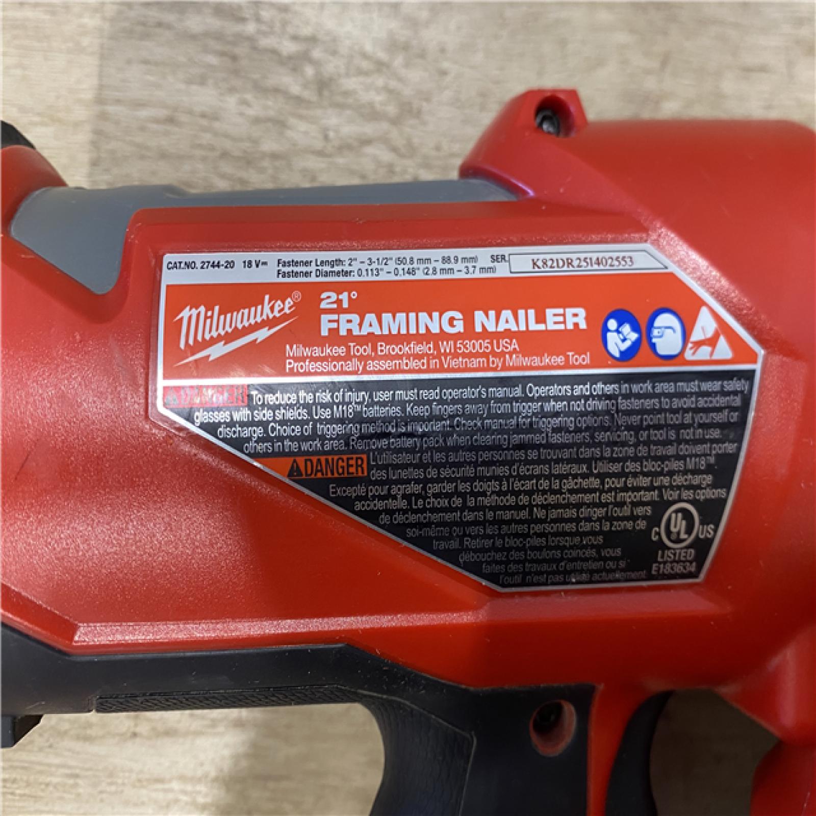 AS-IS Milwaukee FUEL 3-1/2 in. 18-Volt 21-Degree Lithium-Ion Brushless Cordless Framing Nailer (Tool-Only)