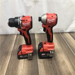 AS-IS Milwaukee 18-Volt Lithium-Ion Brushless Cordless Compact Hammer Drill/Impact Combo Kit