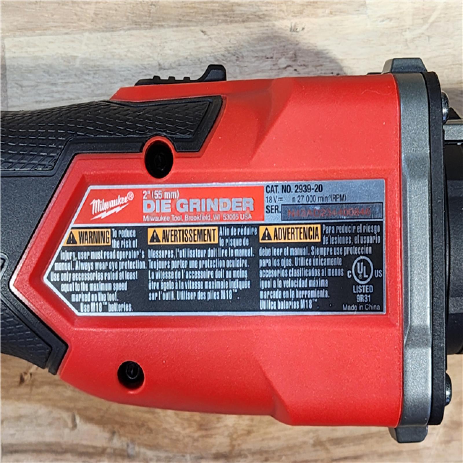 HOUSTON LOCATION - AS-IS (APPEARS LIKE NEW) Milwaukee M18 FUEL Cordless 1/4 Die Grinder (Tool Only)