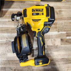 HOUSTON LOCATION - AS-IS (APPEARS LIKE NEW) DEWALT 20V MAX Lithium-Ion 15-Degree Electric Cordless Roofing Nailer Kit