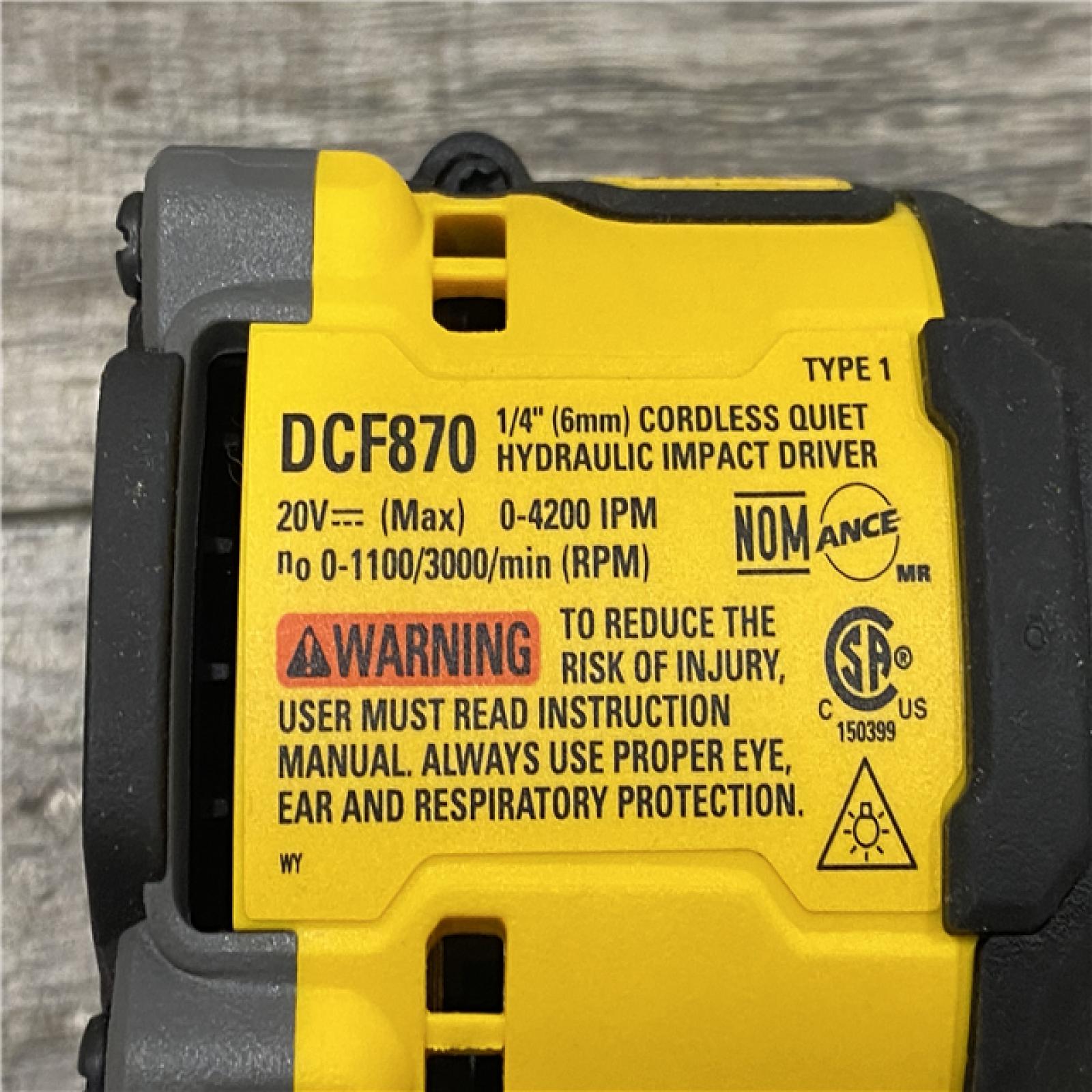 AS-IS DEWALT 20V MAX* XR Brushless Cordless 1/4 Quiet Hydraulic Impact Driver (Tool-Only)