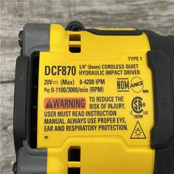 AS-IS DEWALT 20V MAX* XR Brushless Cordless 1/4 Quiet Hydraulic Impact Driver (Tool-Only)