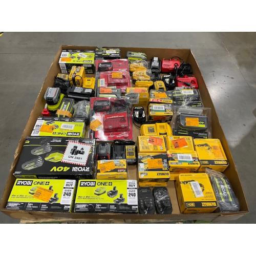 DALLAS LOCATION - AS-IS BATTERY AND CHARGERS PALLET