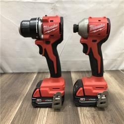 AS-IS Milwaukee 18V Lithium-Ion Brushless Cordless Compact Drill/Impact Combo Kit