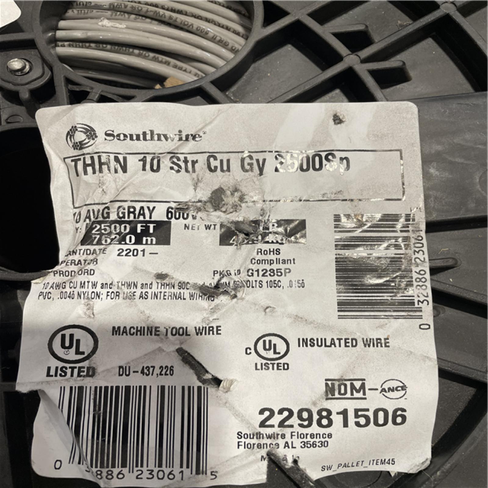DALLAS LOCATION- Southwire 2 500 ft. 10 Gray Stranded CU THHN Wire