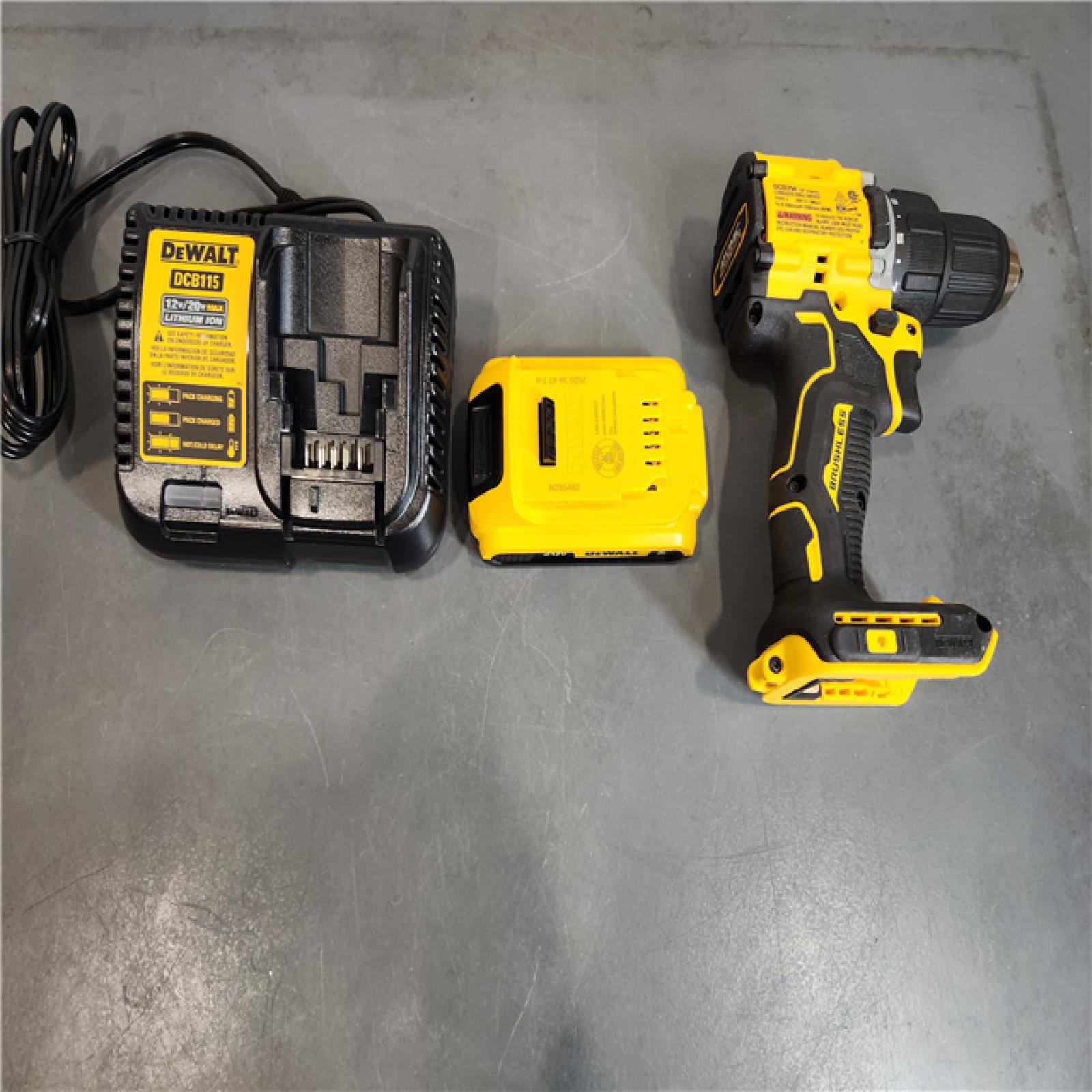 AS-IS Dewalt DCD794D1 20V MAX ATOMIC COMPACT SERIES Brushless Lithium-Ion 1/2 in. Cordless Drill Driver Kit (2 Ah)