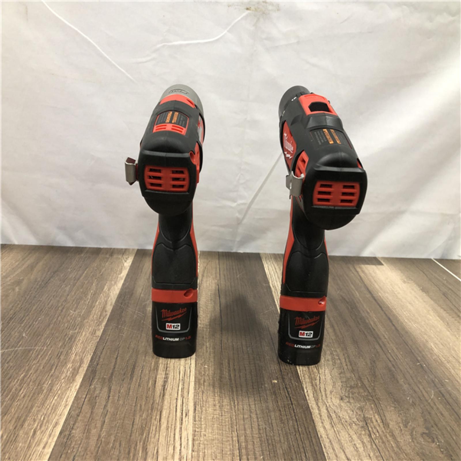 AS-IS Milwaukee 12V Lithium-Ion Cordless Drill Driver/Impact Driver Combo Kit