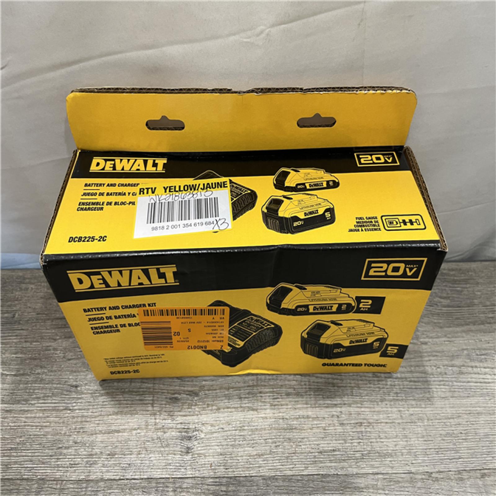 NEW - DEWALT 20V MAX Lithium-Ion Battery Kit with 5.0Ah and 2.0Ah Battery and Charger