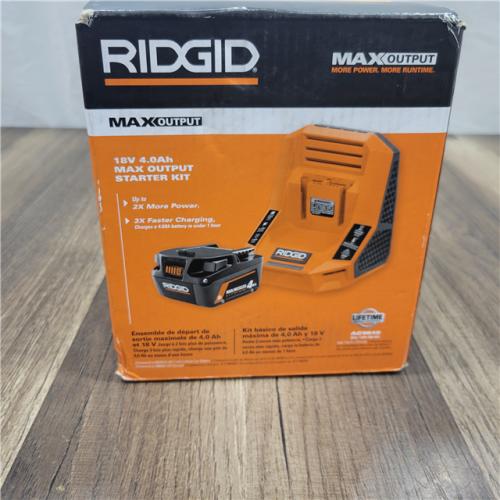 NEW! RIDGID 18V 4.0 Ah MAX Output Starter Kit with Rapid Charger