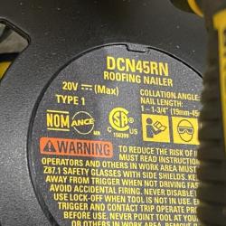 AS-IS DEWALT 20V MAX Lithium-Ion 15-Degree Electric Cordless Roofing Nailer Kit